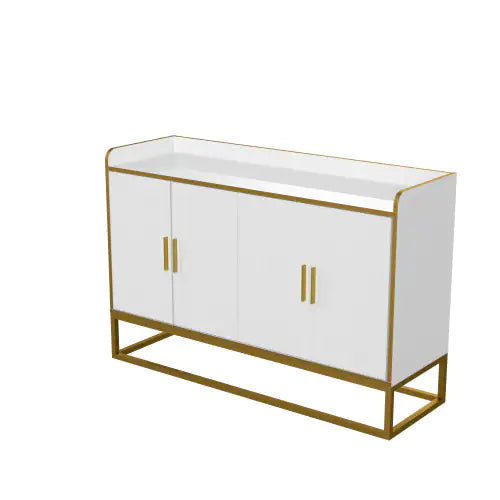 Modern Kitchen Buffet Storage Cabinet Cabinet White Gloss With Metal Legs For Living Room Kitchen Rieworkes