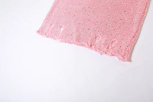 Sweet Like Sugar Distressed Crochet Mini Skirt Set Rieworkes