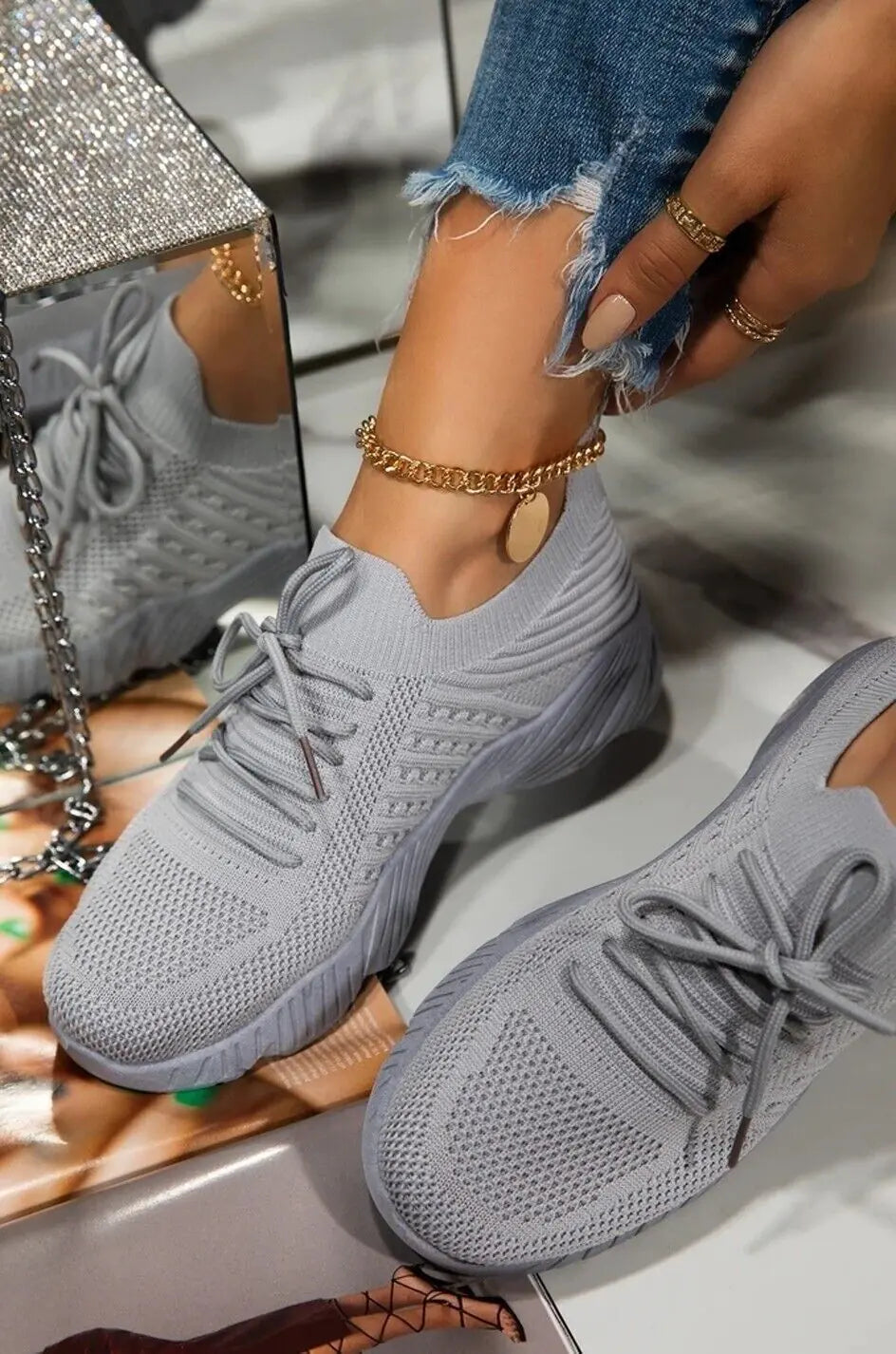 Womens Running Trainers Ladies Sneakers Slip On Walking Gym Comfy Fashion Shoes Rieworkes