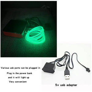 Neon LED Light Glow EL Wire String Strip Rope Tube Decor Car Party + Controller Rieworkes