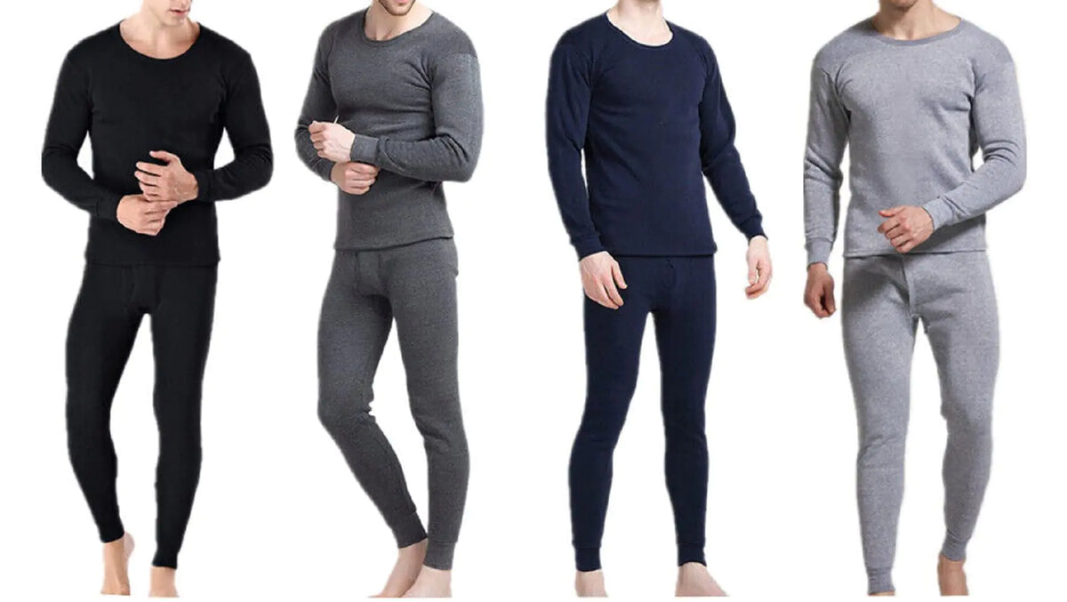 Goyoma Men Winter Fleece Lined 100% Cotton Thermal Long Johns Top Bottom Underwear Set (as1 alpha x_l regular regular Gary XL) Mimarta
