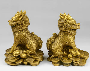 Brass Feng Shui Qilin Decorative Furniture Piece Mimarta