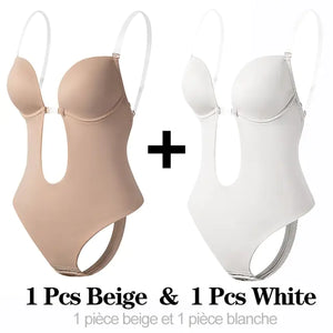 Shapewear Bodysuit Women Deep V-Neck Rieworkes