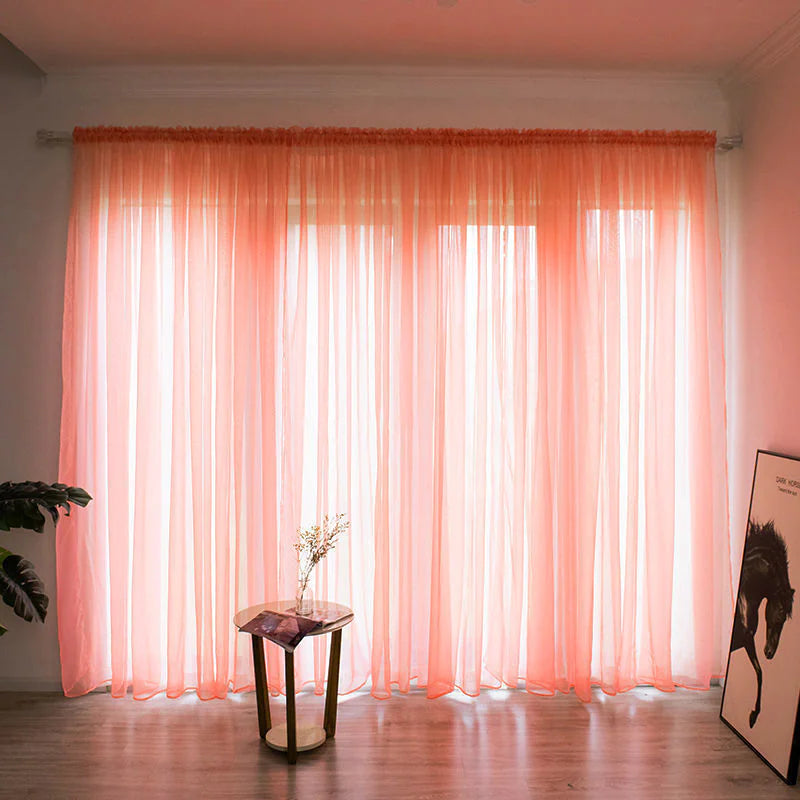 Simple And Modern Balcony Solid Color Gauze Curtain Rieworkes