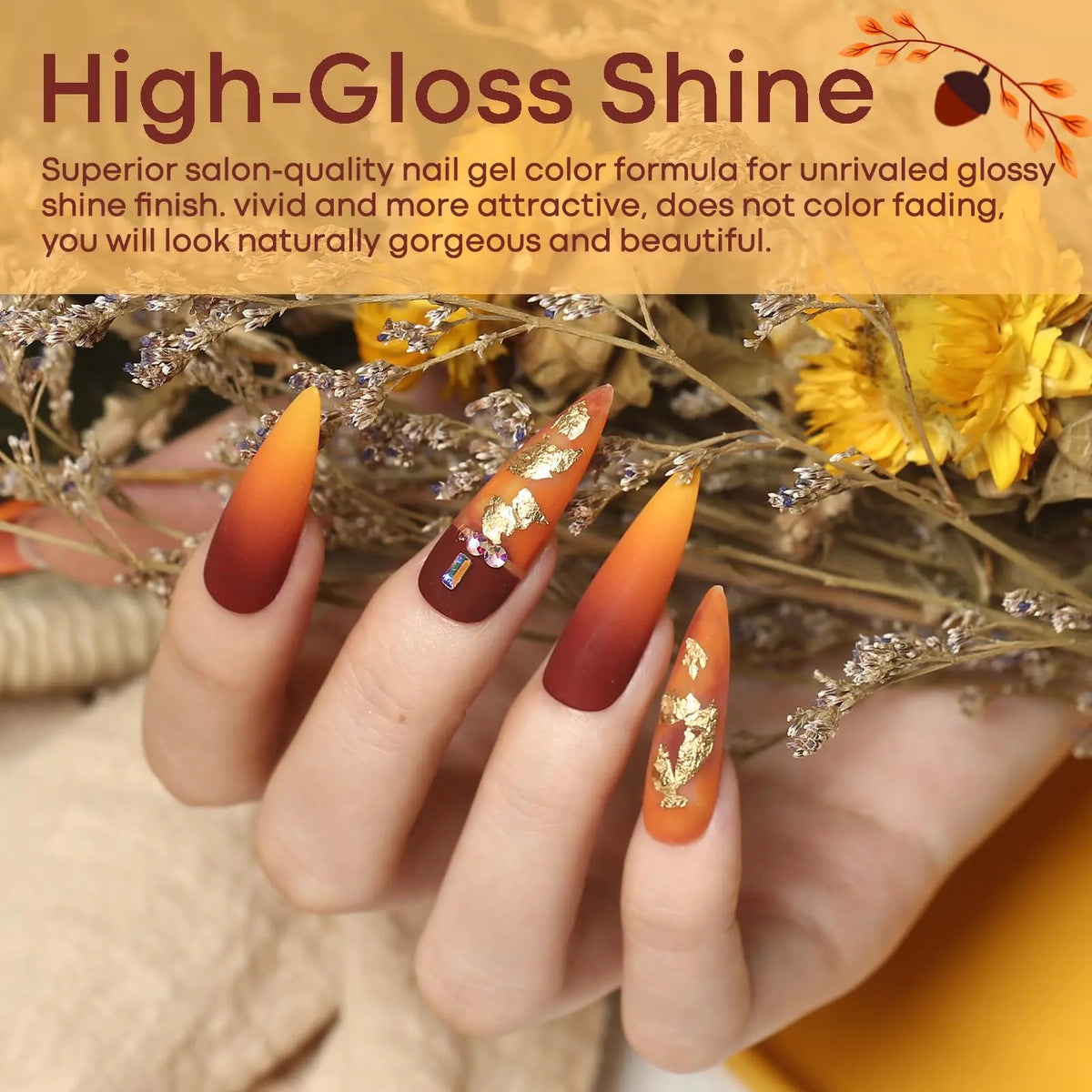 modelones Gel Nail Polish Set- 6 Colors Thanksgiving Day Orange Yellow Nail Polish Color Changing Gel Polish Kit Gray Black Nail Gel Kit Soak Off LED Nail Art Gifts DIY Salon Home A2 Thanksgiving Rieworkes