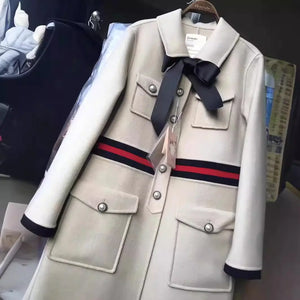 Audrey Hepburn Style Wool Blend Long Dress Coat Mimarta