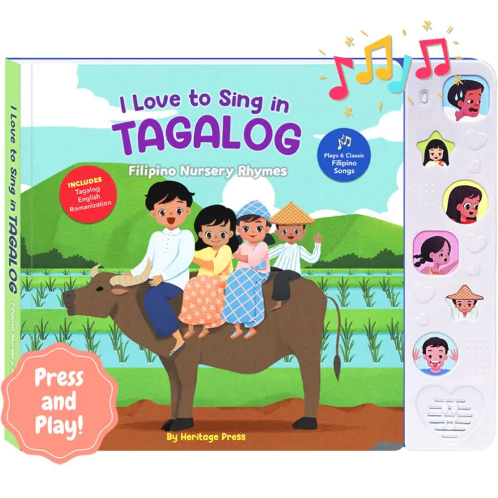 Heritage Kids Press I Love to Sing in Tagalog Musical Baby Sound Books for Toddlers 1-3 Tagalog Baby Books Tagalog Books for Children Interactive Songbook Filipino Baby Book (Nursery Rhymes) Mimarta