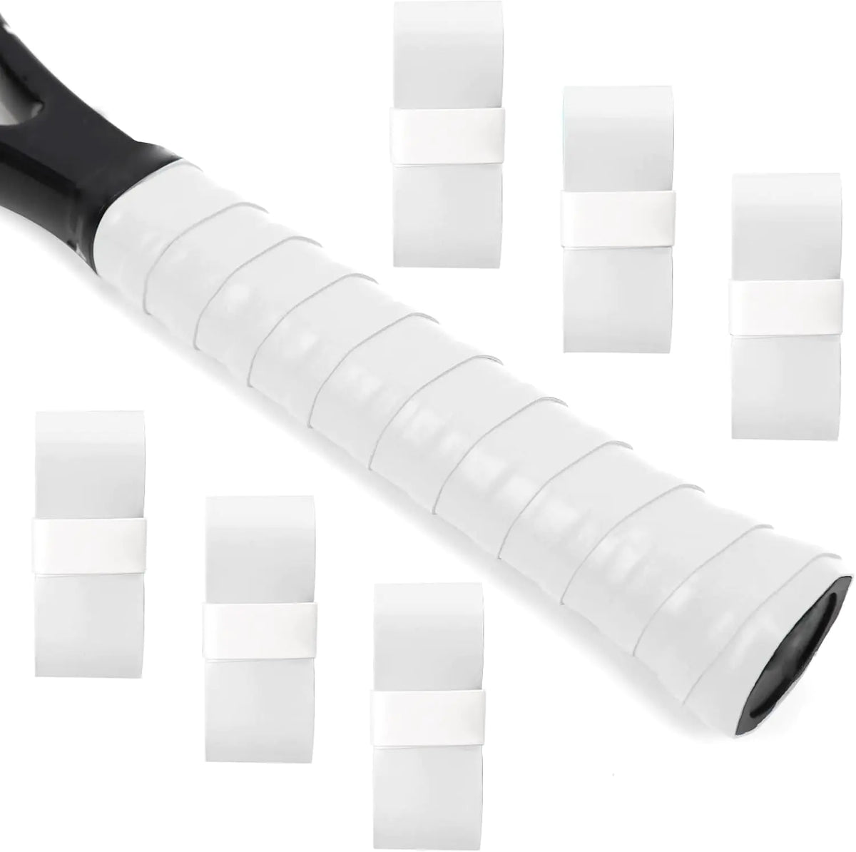 L LK SPORTS Tennis Racket Grip Tape 6 Pack Precut Anti Slip Tennis Grip Tape Absorbent Dry Feel Tennis Grips Overgrip for Tennis Pickleball White Mimarta