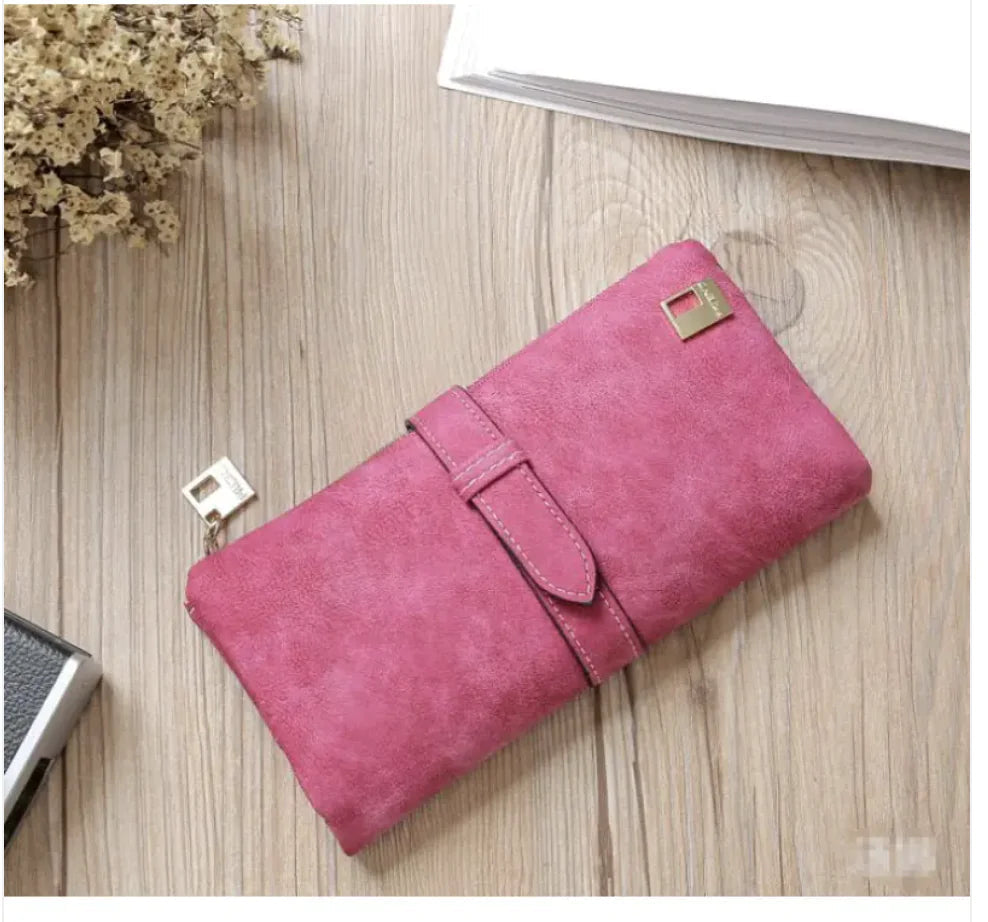 Women's Long Leather Wallet with Zipper Closure Rieworkes