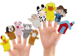 RIY 10Pcs Story Time Finger Puppets - Old Macdonald Had A Farm Educational Puppets Easter Basket Stuffers Mimarta