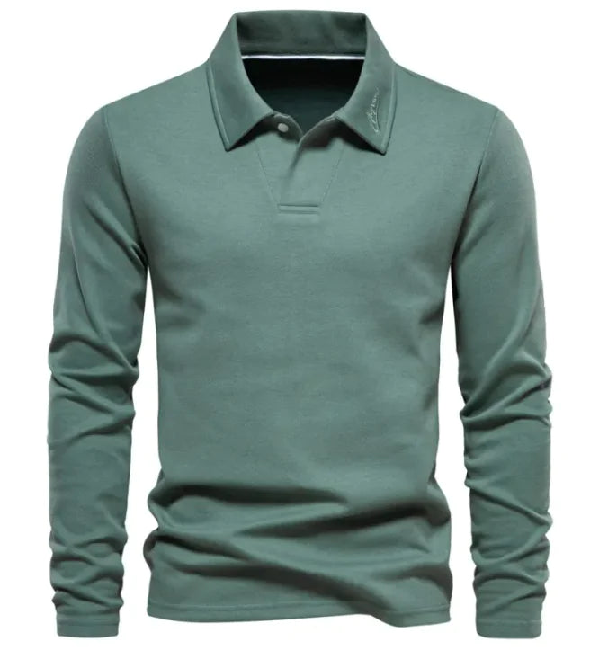 Long Sleeve Men's Casual Solid Color Top Lapel Rieworkes