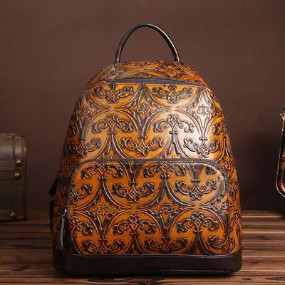Luxury Retro Genuine Leather Women's Backpack Bag Mimarta
