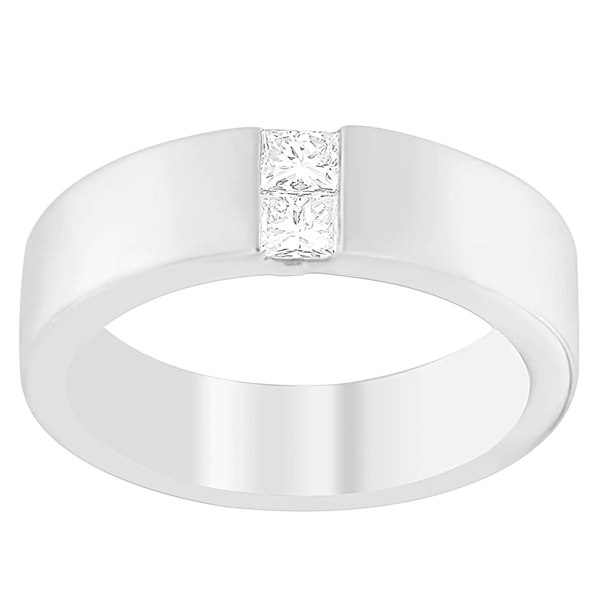 Men's 14K White Gold 1/4 ct.TDW Diamond Channel Band Ring (G-H, VS1-VS2) Rieworkes