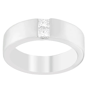 Men's 14K White Gold 1/4 ct.TDW Diamond Channel Band Ring (G-H, VS1-VS2) Rieworkes