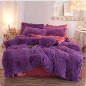 Luxury Plush Fleece Bedding Set - Queen & King Sizes, Warm Quilt Cover & Pillowcases Mimarta