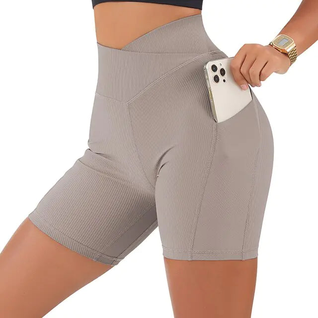 Sports Shorts Women High Waist Workout Seamless Fitness Yoga Shorts Rieworkes