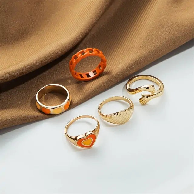 Vintage Embrace Hands Rings Set Rieworkes