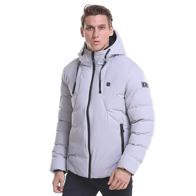 Fashion Men Women Electric Heated Jacket Heating Waistcoat USB Thermal Warm Cloth Feather Hot Sale Plus Size Winter Jacket Rieworkes