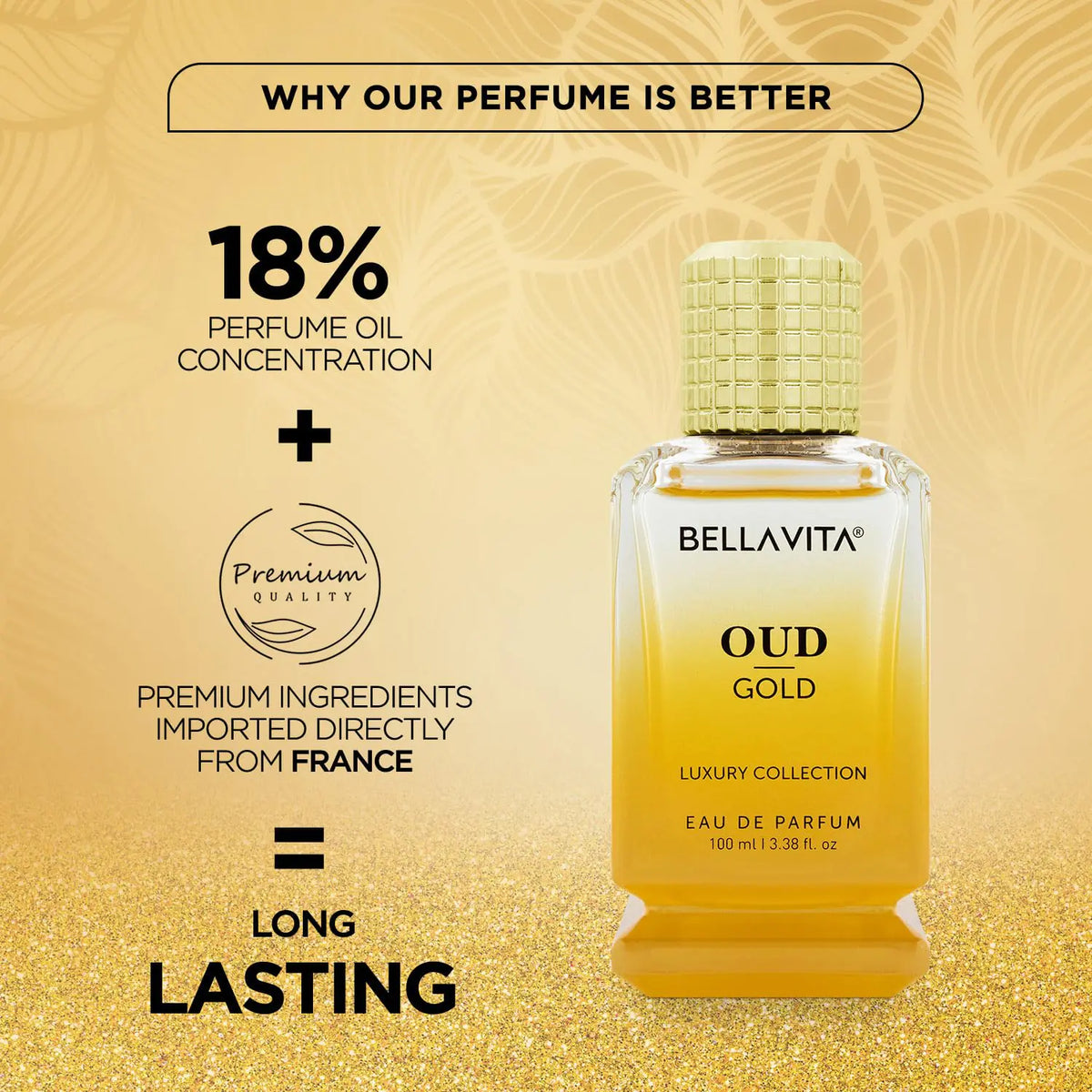 OUD GOLD Eau De Parfum (3.38 fl. oz.) | Intense Arabian Perfume for women & men | Notes : Caramel, Orris, Rose, Jasmine | Family: Woody, Gourmand, Floral, and Oud | Vegan & cruelty free OUD GOLD Rieworkes