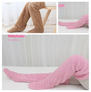 Fuzzy Over Knee High Winter Warm Socks Rieworkes