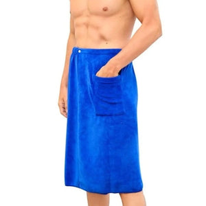 FOTN Mens Bathrobes Beach Towels Short Shower Skirts Shower Pants Bath Wrap Spa Sauna Robe Bath Towel Shower Towels (Color : Blue) Mimarta