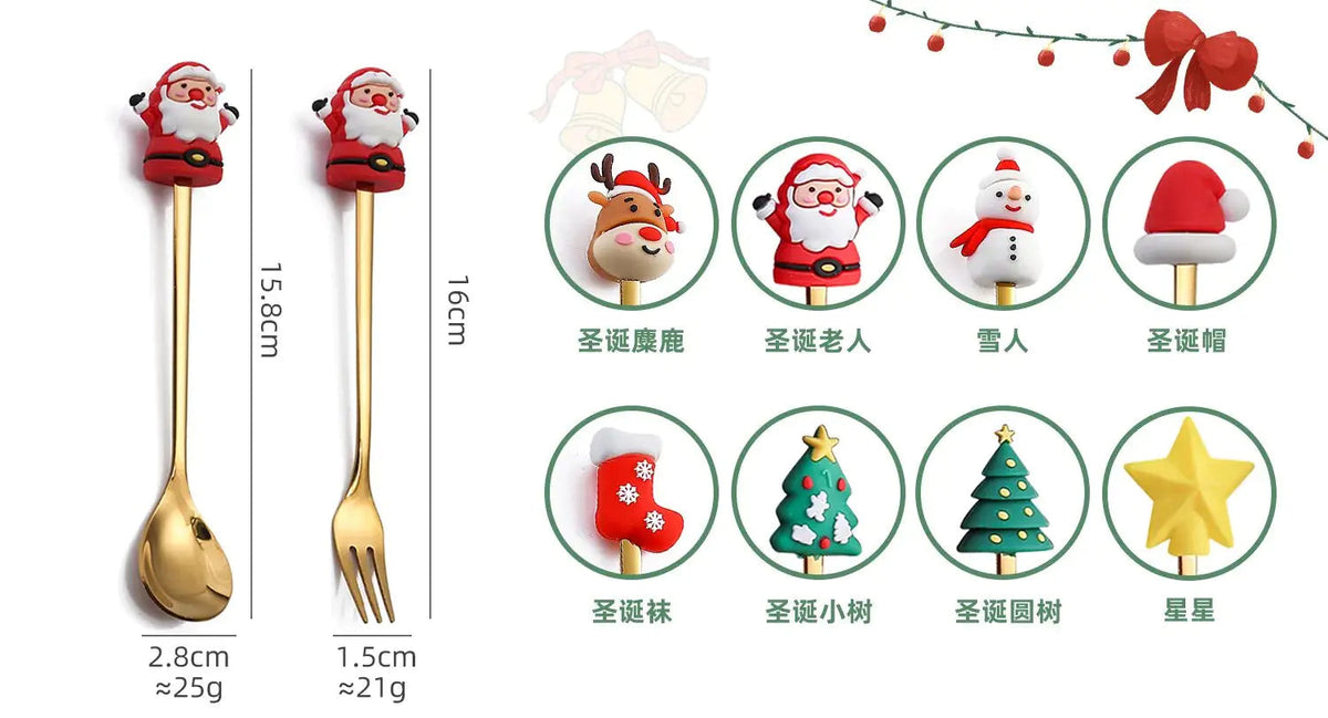 Christmas Cutlery Set: Festive Spoon and Fork Rieworkes