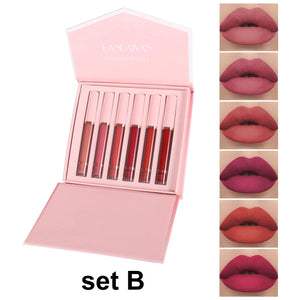 BestLand 6Pcs Matte Liquid Lipstick Makeup Set, Matte liquid Long-Lasting Wear Non-Stick Cup Not Fade Waterproof Lip Gloss (Literary Allure Gift Set B) Literary Allure Gift Set B Rieworkes