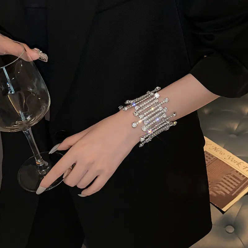 Luxury Rhinestone Statement Bracelet for Women Mimarta