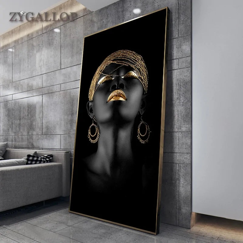 Modern Art Canvas African Black Woman Posters Rieworkes