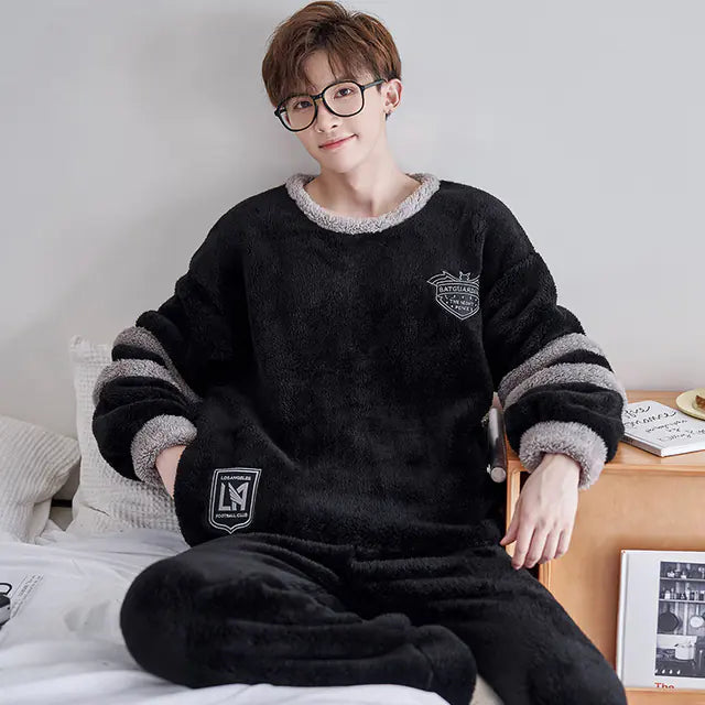 Men's Thickened Plush Winter Home Suit for Autumn/Winter Mimarta