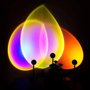 USB Rainbow Sunset Projector LED Night Light: Home Decor Lamp Rieworkes