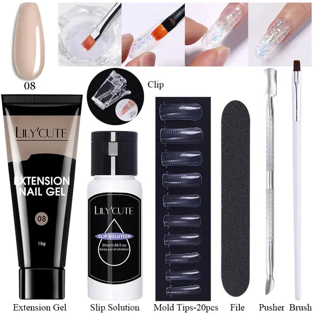LILYCUTE Nail Extension Gel Set Rieworkes
