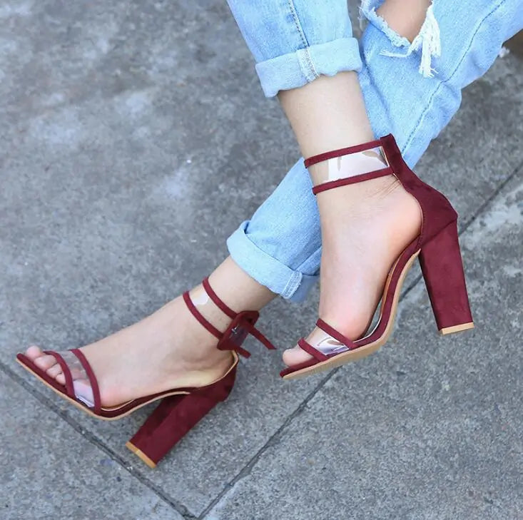 Women's Comfortable Hollow High Heels Sandals Rieworkes