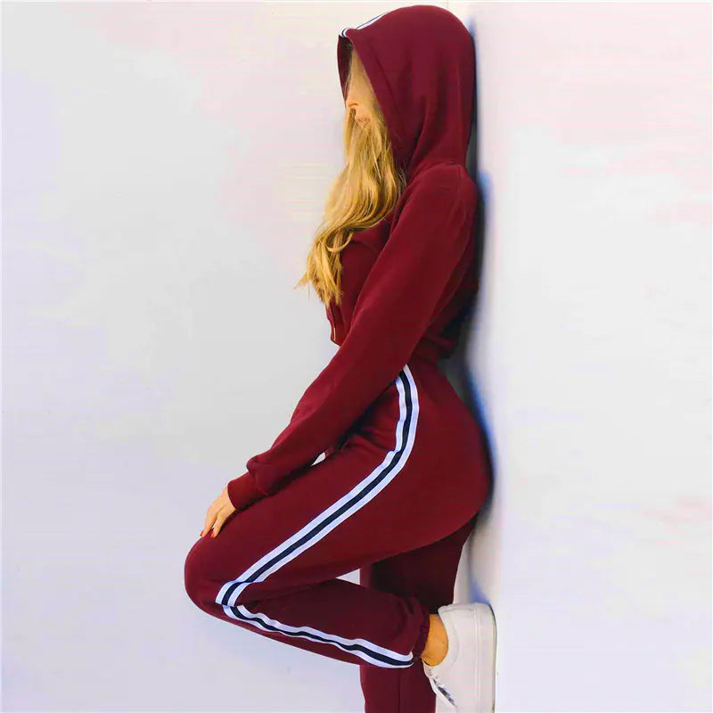 Summer Women's Hooded Sweatshirt Sports Set Mimarta