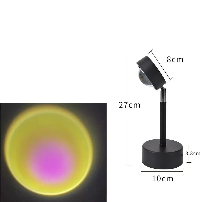 USB Rainbow Sunset Projector LED Night Light: Home Decor Lamp Rieworkes