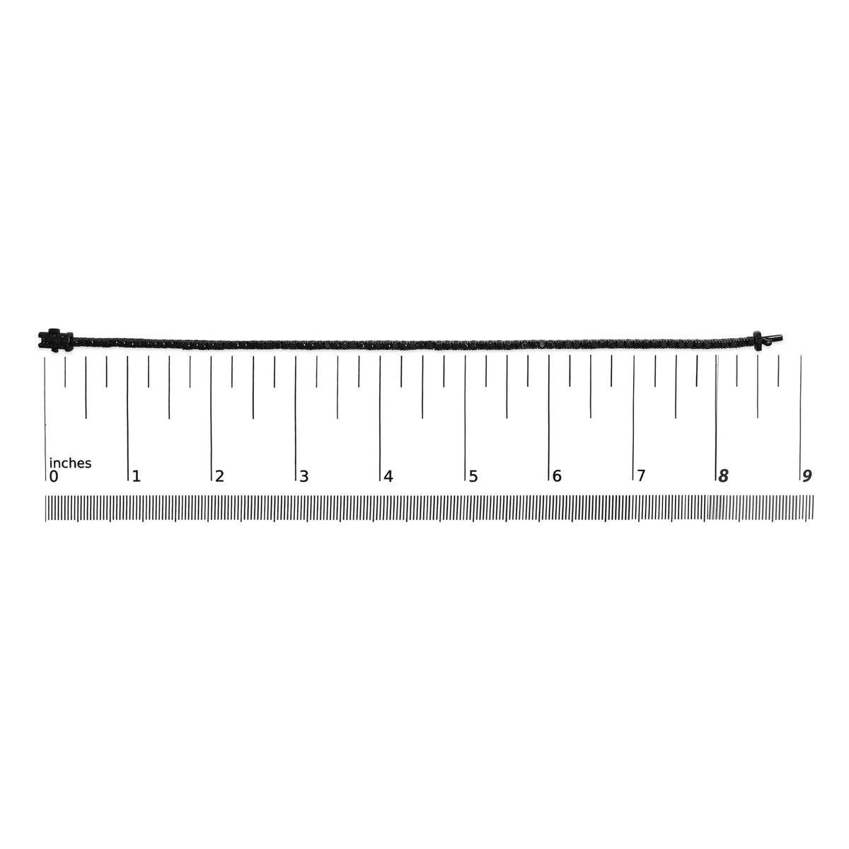 Black Rhodium Plated .925 Sterling Silver 5.00 Cttw Black Diamond Tennis Bracelet  (Black Color, I2-I3 Clarity) - 8.5 Inches Rieworkes