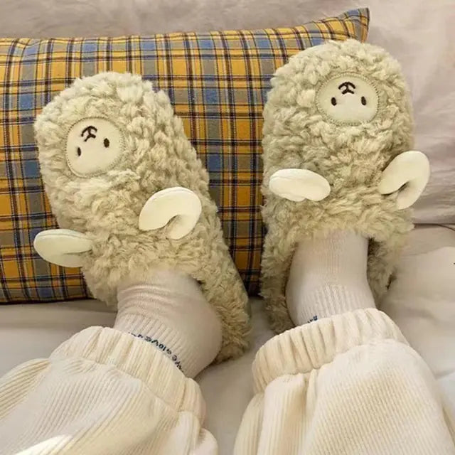 Cute Cartoon Cotton Slippers for Couples - Winter Warmth Mimarta