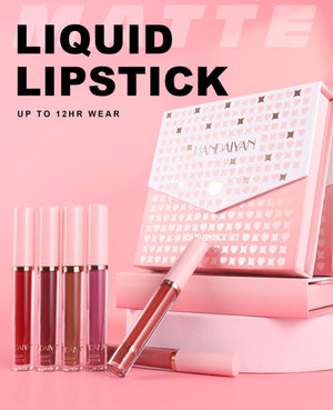 BestLand 6Pcs Matte Liquid Lipstick Makeup Set, Matte liquid Long-Lasting Wear Non-Stick Cup Not Fade Waterproof Lip Gloss (Literary Allure Gift Set B) Literary Allure Gift Set B Rieworkes