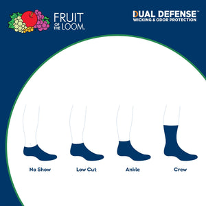Fruit of the Loom Men's Dual Defense Ankle Socks (12 Pack) 6-12 Black Rieworkes