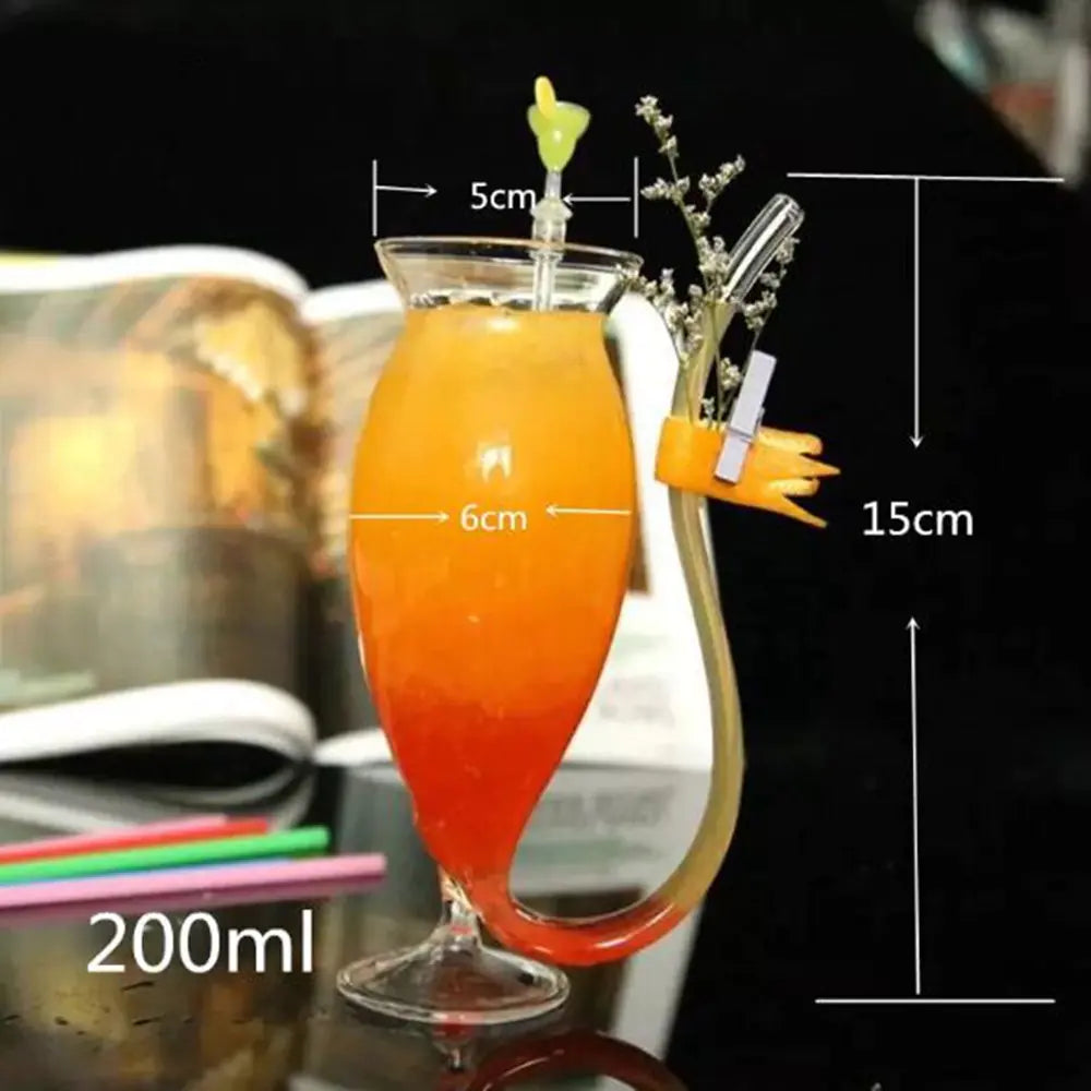 Creative Transparent Glass Vampire Wine Cup with Straw Mimarta