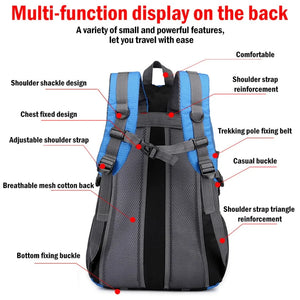 40L Men Women Travel Backpack Rucksack Camping Laptop Hiking School Book Bag USA Rieworkes
