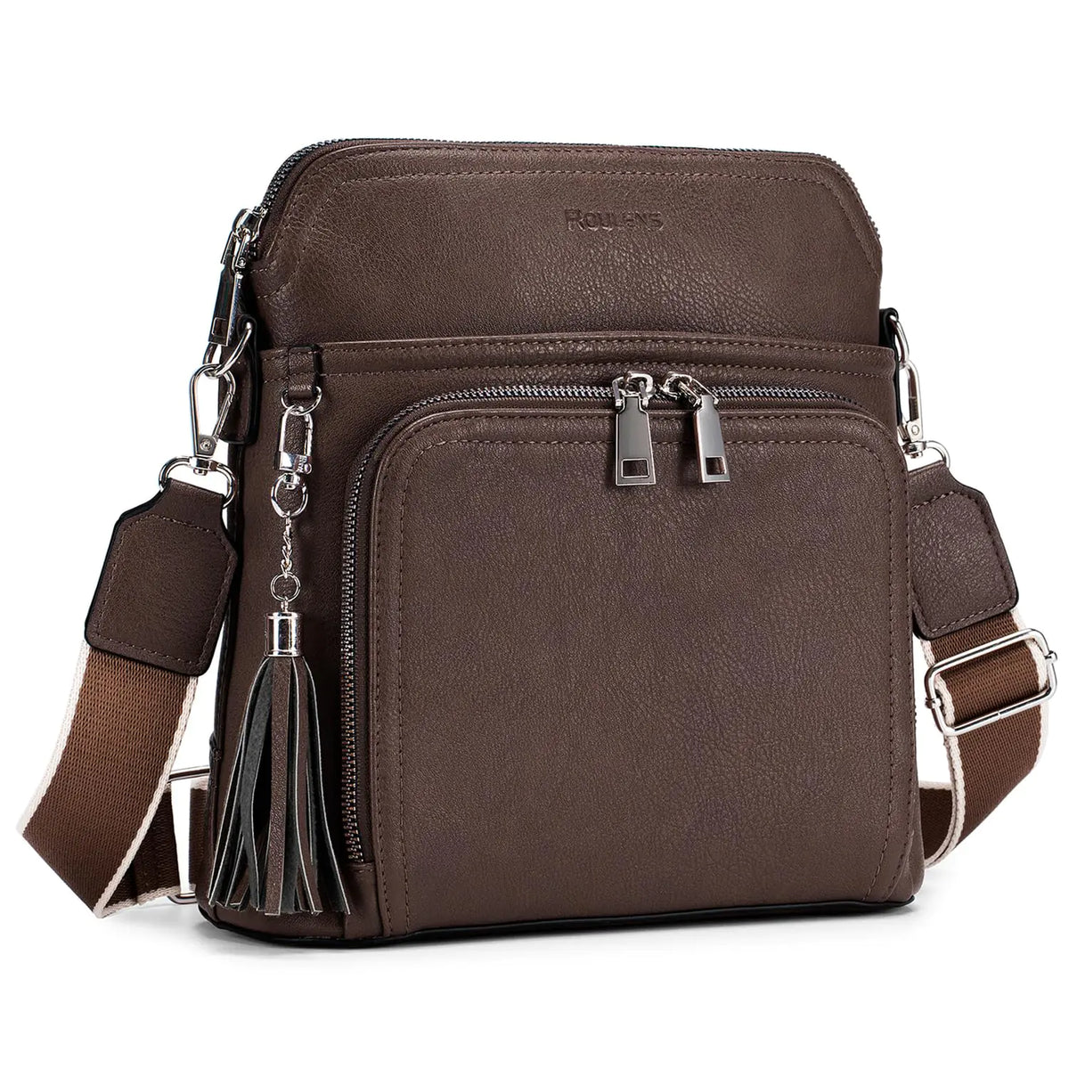 Crossbody Purse for Women,Lightweight Medium Crossbody Bag Soft Leather Women's Shoulder Handbags with Tassel Taupe Rieworkes