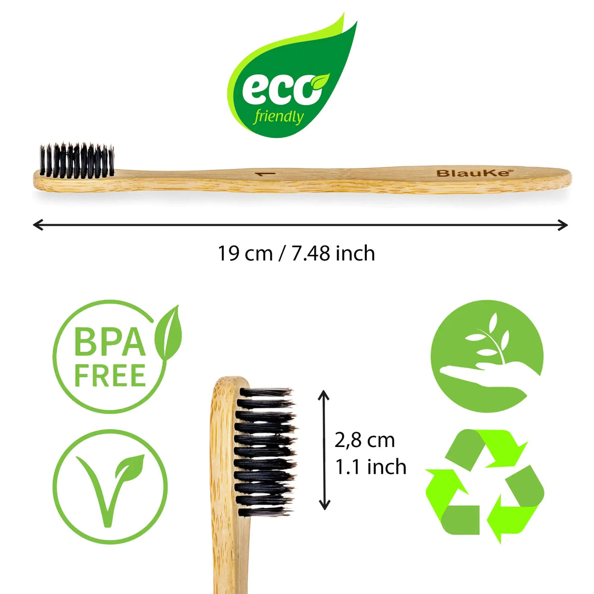 Bamboo Toothbrush Set 4-Pack - Bamboo Toothbrushes with Soft Bristles for Adults - Eco-Friendly, Biodegradable, Natural Wooden Toothbrushes Rieworkes
