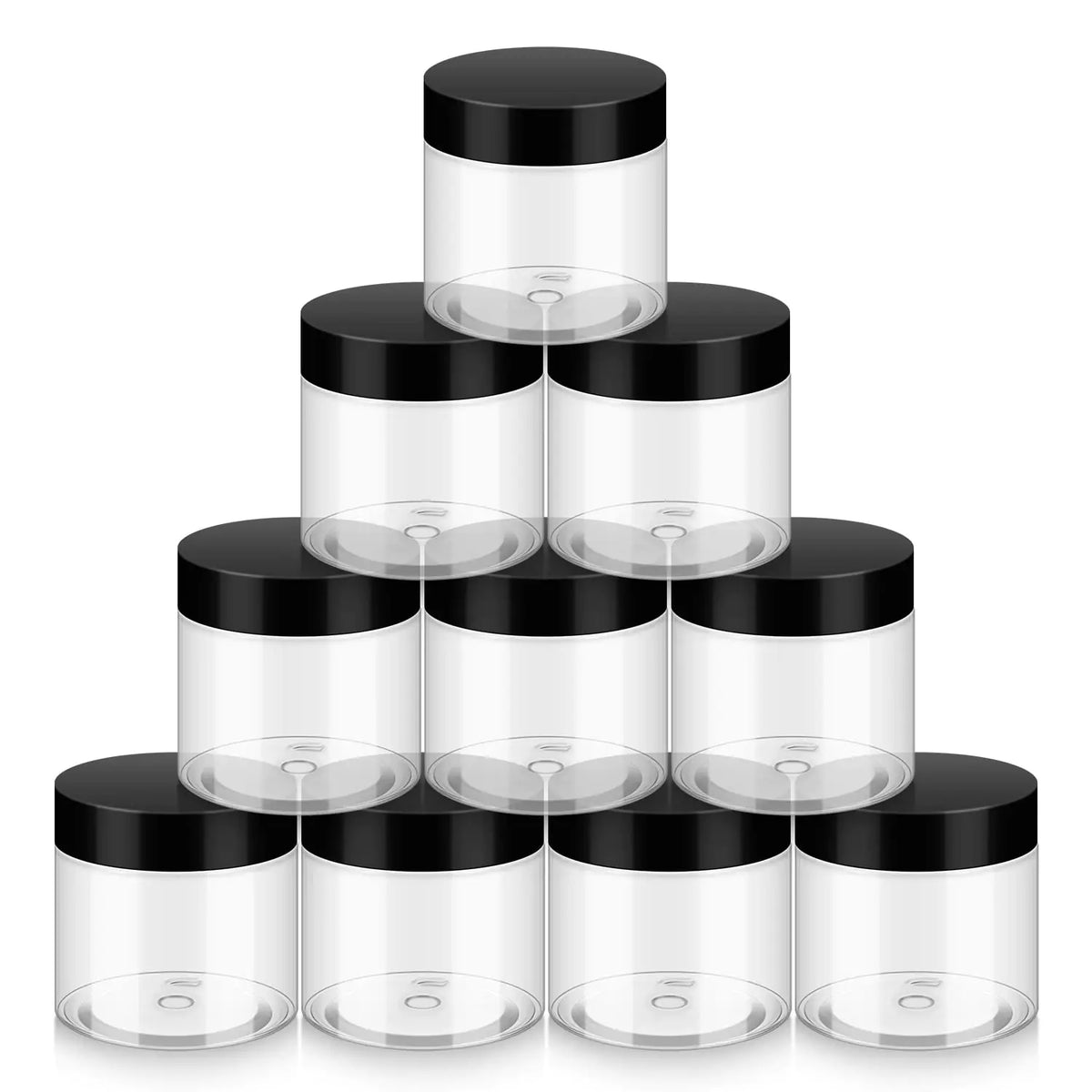 Household 2oz Plastic Jars with Lids 10 Pack BPA Free Reusable Refillable Transparent Cosmetic Containers for Bath Salts Cosmetics Powders Beauty Product and Small Accessories Mimarta