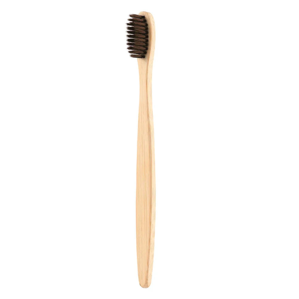 Natural Bamboo Toothbrush Flat Bamboo Handle Soft Bristle Toothbrush Rieworkes