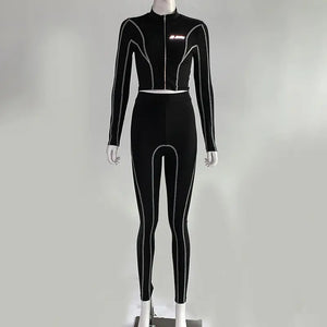 2019 Women's Striped Pattern Yoga Set for Winter Mimarta