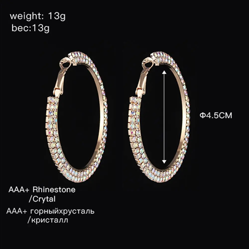Luxury Round Crystal Hoop Earrings for Women Mimarta