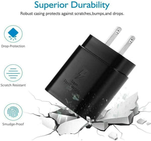 25W Type USB-C Super Fast Wall Charger +6FT Cable For Samsung Galaxy S20 S21 S22 Rieworkes