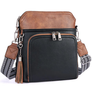 Crossbody Purse for Women,Lightweight Medium Crossbody Bag Soft Leather Women's Shoulder Handbags with Tassel Taupe Rieworkes