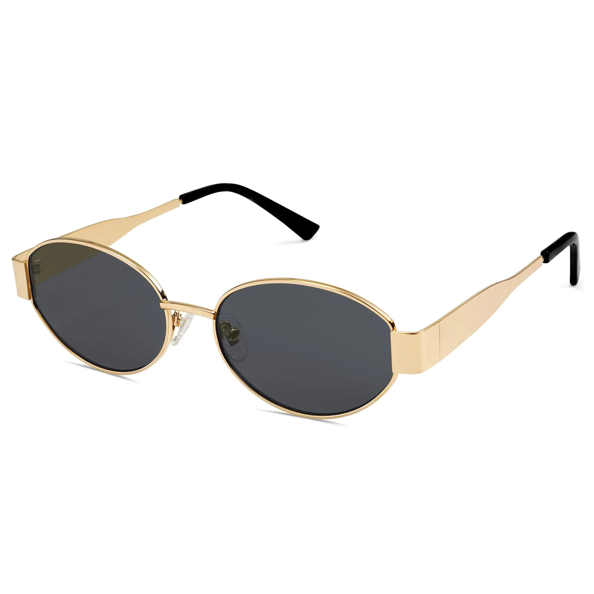 SOJOS Retro Oval Sunglasses for Women Men Trendy Sun Glasses Classic Shades UV400 Protection SJ1217 Gold/Grey Rieworkes
